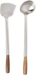 Fox Run Spatula & Ladle Wok Utensil Set, Set of 2, Traditional Handles, Silver