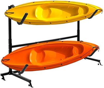 Goplus Freestanding Kayak Rack, Deluxe Heavy Duty Dual Kayak Storage Rack, Height Adjustable Carrier Stand for Kayaks SUP Paddle Boards and Canoes, Max Load 175 Lbs