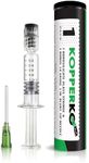 Kopperko 1 Pack (Single) Borosilicate Glass Syringe - 1ml Syringe, Heat Resistant Luer Lock Syringe for Labs | Glue Syringe for Use With Liquids, Glue, Oils, Ink | 14GA Blunt Tip Non-Hypodermic Needle