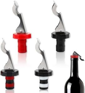 4 Pièces Bouchon Bouteille Vin Réutilisable, Bouchon de Bouteille Biere Bouchons Hermétiques Couvercle de Bouteille Bouchon de Champagne pour Sceller Vin Rouge et Autres Liquides Etanche Caoutchouc