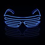 ZFVEN Light Up EL Wire Neon Shutter Glasses Shutter Flashing Sunglasses Kids Party Favors DJ Costumes for EDM, Halloween, Christmas, Birthday Party Decoration (Blue)