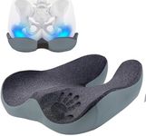 YOOBEBEST Pressure Relief Seat Cushion for Long Sitting Hours on Office/Home Chair, Car, Wheelchair - Extra-Dense Memory Foam for Hip, Tailbone, Coccyx, Sciatica-Black (Dark Edge)