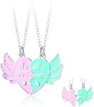 Kefley Matching Magnetic Best Friends Necklace for 2 Girls Angel Wings Necklaces for Best Friend Birthday Gifts for Girls Bff Christmas Gift for Bestie Friendship Necklace for 2, Small