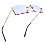 FEISEDY Vintage Rimless Sunglasses Rectangle Frameless Candy Color Glasses Women Men B2642