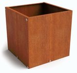 DIY CARTEL Corten Steel Cube Outdoor Planter Box, Rustic & Modern Farmhouse Design, Large Raised Metal Garden Bed for Commercial & Residential Use (12in x 12in x 12in)