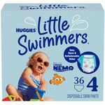 HUGGIES Disposable Swim Diapers - Size 4 Medium, Huggies Little Swimmers, 36 ct