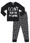 Boys Can't Hear You I'm Gaming Black Cotton Long Pyjamas (11-12 Years)