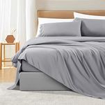 Shilucheng Bed Sheets Set Microfiber 1800 Thread Count Percale Super Soft and Comforterble 16 Inch Deep Pockets Wrinkle Fade and Hypoallergenic - 3 Piece (Twin XL, Grey)