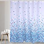 VIROSA Mosaic Blue Shower Curtain Anti Mould, Mildew Resistant | Size 180x180 cm (71 x 71 Inch) | Water Repellant Fabric | 100% Polyster (Mosaic Blue)