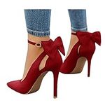 Fashare Womens High Heels Bow Tie B