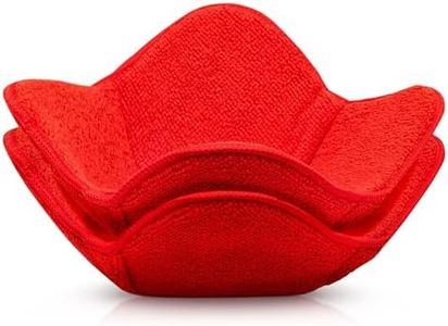 Microwave Bowl Cozy Huggers for Hot Food - 2Pcs Kitchen Microwave Bowl Holders for Hot Food Red Microwave Pot Holders for Bowls Small Soup Bowls Food Huggers - Small Red Microwave Soup Bowl Holder