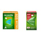 Nicorette Quit Smoking Aid | Nicotine Gum smoking cessation aid (Fresh Fruit 2mg, 210 Pieces + Cinnamon 2mg, 105 Pieces)