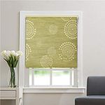 Kayra Decor Roller Blinds for Windows- Blackout, Circle Design Blinds for Home Office, Size-46(W) X 56"(H),Green