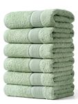 Aibaser Hand Towels-16x30inch - Lightweight and Highly Absorbent Hand Towels for Bathroom, Travel, Gym, Shower and Spa (Green)