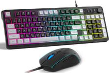 RGB Gaming Keyboard and Mouse Combo,MageGee GK980 Wired Backlit Keyboard and Black Gaming Mouse Combo,PC Keyboard and Adjustable Sensitivity Mouse for PC/loptop/MAC(Grey Black)