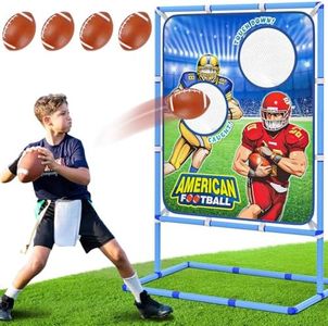 Polkoliye Football Toss Game with 4 Inflatable Balls, Indoor/Outdoor Football Throwing Target Toy for Kids Ages 4-7 8-12- Perfect Christmas Birthday Gifts for 4 5 6 7 8 9 10 11 12 Year Old Boys Girls