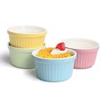 Soufflé Moulds, Pack of 4 Creme Brulee Bowls, Pie Mould, 180 ml, Small Casserole Dishes Suitable for Kitchen Baking (color)