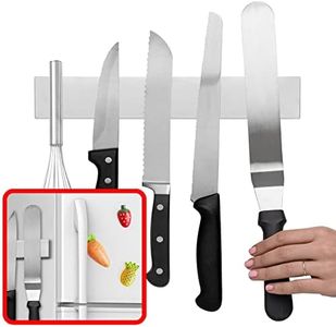 Modern Innovations 10 Inch Refrigerator Knife Bar, Stainless Steel Double Sided Magnetic Knife Bar with Multipurpose Use as Wall Mount Knife Holder, Magnetic Kitchen Utensil and Tool Holder
