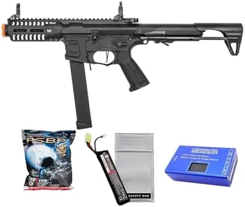 G&G Armament G&G ARP9 AEG Airsoft Rifle w/MOSFET & Lipo Battery Charger Combo, black, EGC-ARP-9MM-BNB-NCM-LIPO