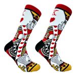 Crazy Dog T-Shirts Men's King Of Hearts Socks Funny Cool Vintage Playing Cards Novelty Footwear, Multi - King of Hearts, One Size