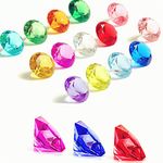 50Pieces Acrylic Diamond Gems Jewels Pirate Gems Set Treasure Jewels Chest Hunt Party Favors, 19 Carat Multicolored Acrylic Large Gems(50PCS) (50)