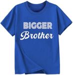 Bigger Brother Shirt Announcement T-Shirt for Boys Sibling Tops Cotton Blue Tees 7-8 Years