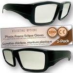 (2-Pack) Celestial Optical EclipseGuard: Plastic Frame Premium Eclipse Viewing Glasses - AAS and NASA Recommended | ISO 12312-2 Certified | Lenses Made in USA | Bilingual