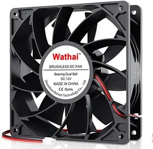 Wathai 140mm x 38mm 12V Exhaust Fan Dual Ball High Airflow 3000RPM DC High Static Pressure CFM Fan for DIY Project Ventilation Cooling