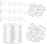 PH PandaHall 30 Set 24mm Plastic Break Away Safety Clasp Buckle with 10m Nylon Braided String Cords for Bracelets Necklaces DIY Jewelry Craft Making, White