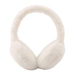 Classic Winter Ear Muff for Women Plush Earmuffs Girls Foldable Boys Ear Cover Cold Weather Ear Warmer (White)