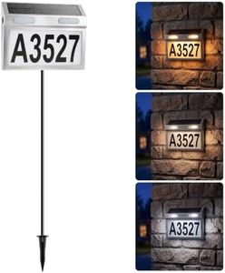 Solar House Number Light for Outside Address Signs - Stainless Steel Shell