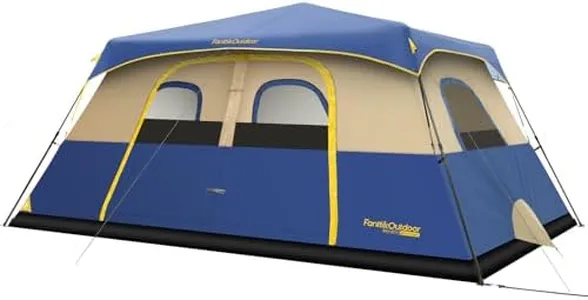 FanttikOutdoor Zeta C10 Pro Camping Tent 10 Person Instant Cabin Tent Setup in 60 Seconds with Rainfly & Windproof Portable Tent with Carry Bag for Family Camping & Hiking, Upgraded Ventilation Navy