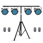 4PCS 84W LED Par Can Lights with Stand and Remote Control, 14 LED RGBW DMX512 Stage Lighting Disco Light for Party DJ Show Bar Halloween Christmas