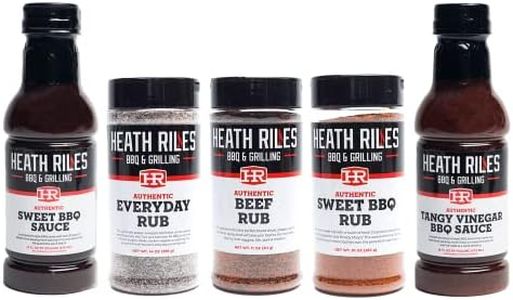 Heath Riles BBQ Backyard Griller Bundle (3 Rubs, 2 Sauces), Competition Winning Products from Pitmaster Heath Riles