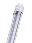 (Pack of 10 Lights) - F84 T8/T12 R17D HO CW Replacement 7 FT 48 Watt 6000 Lumens V Shaped (270 Degree Viewing Angle) LED Tube Lights, 6500K Cool White Clear Lens Cover