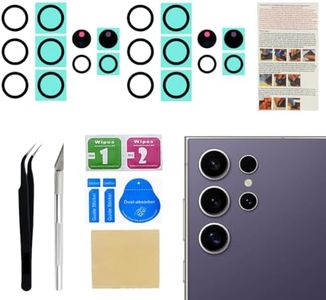 Phoupair 2 Set Back Camera Lens Replacement Compatible with Samsung Galaxy S24 Ultra All Carriers with Professional Repair Kit and Installation Instruction