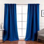 Best Home Fashion Premium Blackout Curtain Panels - Solid Thermal Insulated Window Treatment Blackout Drapes for Bedroom - Back Tab & Rod Pocket - Royal Blue - 52" W x 120" L - (Set of 2 Panels)