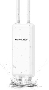 NEWFAST Outdoor WiFi Extender with MU-MIMO, 3 Gigabit Ports, IP66 – 3 Modes (Router/Repeater/Bridge), Long Range Dual Band Booster for Yard Garage Farm RV