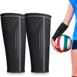 TOBWOLF 1 Pair Volleyball Arm Sleeves, Volleyball Compression Sleeves Sports Forearm Sleeves, Passing Forearm Sleeves, Black, S Size