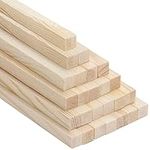 Belle Vous Natural Wooden Square Dowel Sticks (25 Pack) - 12.6-13.2mm x 30cm/12 Inches - Extra Long Unfinished Strong Wood Lollypop & Craft Stick - Rods for Art, DIY Projects & Woodcraft