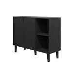 Panana Buffet Sideboard Serving Cabinet with 2 Doors and Shelves Storage Cabinet (Black)