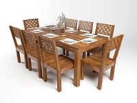 KD FURNITURES Wood Dining Table 8 Seater with Chair || Dining Table Set || Dining Room Set || Dining Table 8 Seater || Home Dining Furniture || 8 Seater,Teak Finish