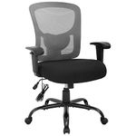 Office Chair Big and Tall 400lbs Desk Chair Mesh Massage Computer Chair with Lumbar Support Wide Seat Adjust Arms Rolling Swivel High Back Task Executive Ergonomic Chair for Home Office,Grey