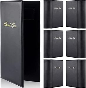 30PCS Restaurant Check Presenters Guest Check Card Holder Black with Gold Thank You Imprint Restaurant Bill Book Holder Customer Check Holder for Restaurants Cafe Bar Eatery 11 x 4.7 x 0.08 Inch (30)