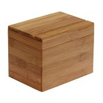 Oceanstar Bamboo Recipe Box with Divider, Natural