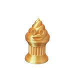 Znet3D Mini Poop Emoji Trophy's - Perfect Award or Gift - Handmade w/Additive Manufacturing - 3" inches Tall - Featuring a Solid Poop Emoji on a Column Pillar (Silk Gold)