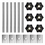 KLYNGTSK 18PCS T-Track Sliding Nut M8 T-Slot Bolts Aluminum Alloy Slot Fastener Set with Stainless Steel T-Slot Nut and Plastic T-Track Bolts Knobs for Woodworking Tool Workbenches Jigs and Fixtures