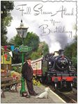 Greeting Card (JJ4320) Male Birthday - Steam Train - Silver Foil Embossed Finish