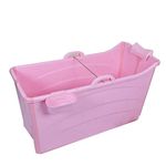 GLY Freestanding Bathtub Portable Folding Bath Bucket Bathroom Hot Tub Bath Tub Hot Tubs For Adult Long Insulation Time 120x54x67cm (Size : Without cover)