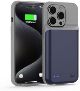 HUAENG Coque de batterie pour iPhone 15 Pro Max, 6800 mAh, haute capacité, batterie supplémentaire, coque de charge, coque de batterie portable, coque de batterie Li-polymère, coque de banque d'alime